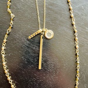 2 strand necklace NWT 17” long & inner strand 12” long- jewels